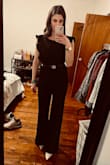 I never write reviews but this jumpsuit was PERFECT! It was exactly what I was looking for and fit beautifully. The pants are long which is so nice if you want to wear heels with it and if you have a little accent belt it makes for the perfect outfit. - Eva K.