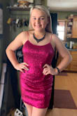 This dress arrived and fit my daughter beautifully, the material is a bit stretchy, but it looks great. - Jennifer W.