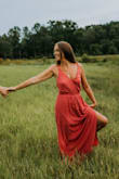 This fit perfectly and the color is great for spring or fall. I wore this for my engagement photos! - Morgan B.
