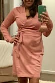 I really do love dresses like this and the material and color are great, but not sure how much I love it on me. 
It's def comfy and soft. - Deepa S.
