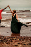 Bought for anniversary photos I had done in Hawaii, loved the color the fit, and everything about it! Was definitely too long but we made it work. - Rachel R.