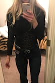 Had to wait for this to come back in stock, but it was worth the wait! Such a fun bodysuit and fits perfectly. I'm 5'9.5", so bodysuits can be tricky, but this one is plenty long enough (medium). - Kayla K.
