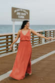 I wore this dress for my engagement photo shoot.  Very cute! I love the back details and the color. Good quality. The only problem was the straps which were a little bit loose. It is also very long for a 5.3" so I had to wear it with heels. - PATRICIA G.