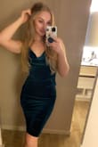 Material is so quality, length, and fit are perfect. For smaller boobs, it may be close to a nip slip, so be careful, but otherwise amazing!! - Annie L.