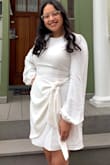 I bought this dress for my sorority initiation, and it was exactly as pictured. It's a very gorgeous dress and fit me well length and shoulder wise, however, it was a bit snug on the chest area but I think a size larger would have been too big - Andrea J.
