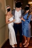 I purchased this for my bridal shower and It was perfect. The material is comfy and a tad bit stretchy, not see-through at all. The length was perfect for 2-3inch heels. Many compliments and a great price! - Alex B.