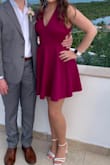 Absolutely loved this dress and felt like a million bucks in it! Backless dresses can sometimes cut into my skin and look unflattering (i.e. back fat) but this fit loosely and was so stretchy and comfortable. The cut was very flattering on my pear shape. I wore stuck on cutlets bc you can't wear a bra with it and those worked great with the style. Would definitely recommend this and might have to purchase in another color as well! - Jennifer V.