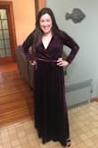 The material of this dress is very nice. It's super thick and will keep you warm at a winter event. However, the fit is closer to a bathrobe than a sexy wrap dress. Maybe a size smaller would have looked better, but I'm unable to exchange or return. Will most likely sell to consignment or donate. - Kara D.