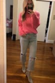This sweater is perfect to brighten up your winter wardrobe. My typical size is a Small, but I wanted a larger more relaxed fit. The size Medium is perfect. It is very warm and the color is perfect! The actual color is a bit brighter than the photos online, which I love! Received so many compliments. - Courtney H.