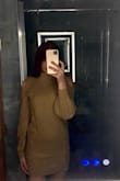 If worn with a belt like shown in the picture, the dress would be perfect. However, I wish I ordered a smaller size because it feels a little loose. Comfortable material. - Yana B.
