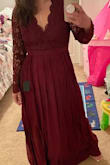 Such a pretty dress! Absolutely love it. I may have to get it hemmed as my shoes won't be too high. The only thing, I wish it had a built-in bra. - Adriana M.