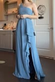 This dress is beautiful and very flattering. I am 54 125 lbs and the small fits perfectly other than the length, I had to get it tailored a little bit to avoid wearing super high heels! - Erika W.