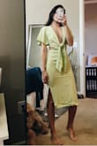 I wish I bought this when I was first considering it months ago. Grab it while you can! It's fitted perfectly in all the right places. Wrinkles easy it seems but no biggie. Can't wait to wear this in the summer! - Valerie H.