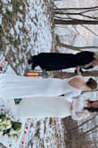 Absolutely perfect. Needed a dress at the last minute and wanted something elegant and of good quality. This dress fit perfectly got so many compliments and was just easy to get quickly at a great price. Definitely a bit thick but that was good for the cold. Highly recommend for a simple white wedding dress! - Caitlin H.