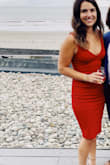 I wore this to a wedding and it was so comfortable and gorgeous! It's form-fitting but with enough stretch to wear all day. The only annoyance was that it kept shifting, but it wasn't the end of the world. - Caitlin D.