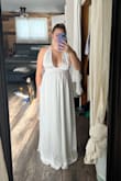 I saw this dress and thought I would order it just for fun. I used the fit finder on the website, and it said I should be ordering a large. My gut told me I should order a medium, and I am very happy I did. I love how the dress looks on me. I think to make this the "perfect" dress, it would just need pockets. Otherwise, it is awesome! - Alex B.