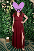I love this dress. I wore it to a wedding and it was so comfortable and pretty. It was slightly loose on top because of my small chest but it still looked good. It is also quite long, even for me at 5'10", so if you are shorter than that I would recommend a tall heel and/or getting it hemmed. - Rachel V.