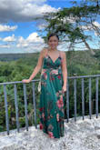 This dress was perfect. It is exactly how you see it in picture. The colors are perfect for an afternoon and or evening wedding or party. All it needed was to be hemmed. I got so many compliments. - Joana P.