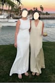 I got a size M after ordering a different dress in L and returning it after it was ill-fitting in some places (the other dress wasn't available in M). It was very snug but in a good way. The fabric has a decent amount of stretch so it had a bodycon effect. The back is low but not too low to wear Spanx. - Sarah I.