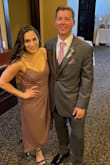This dress fits in all the places! It's the perfect dress for weddings! The neckline is amazing and the waist on the dress is flattering to all. - Ana G.