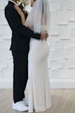 I follow the size instruction and got size M, which i should have taken one size down, but i got it altered at the waist, bust and length (im 5'2 but i wore ~3.2 inches heels ). Looks good after all and the material is thick and the quality is great as well. I got a lot of compliments for the dress, simple and elegant. - Trang H.