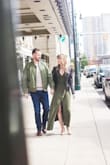 I wore this for my engagement photos and just loved the way it looked in photos. I'm in love with this olive/army green color and this dress was super comfy. We took them in late fall so the length and sleeves helped me stay a little bit more warm. I did have to make sure it stayed close up top as I don't have a big chest and it does go low. - Hillary G.