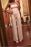 I absolutely love this!! Plan on wearing it for my wedding reception. I ordered a small at first and the crotch hung kind of low. The XS fit my body much better. Very stretchy comfortable moveable material. - Megan S.