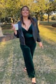 I got this jumpsuit for a winter wedding and it was perfect! I got so many compliments on it all night. However, if you're expecting this to keep you warm, I wouldn't count on that. - Alexandra J.