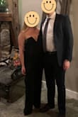 My boobs have never looked this great before. They are small, but somehow this jumpsuit made them look great. It was a little long for flats, but the perfect length for heels. Comfortable and stretchy material. - Bridget R.