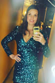 The dress was beautiful on. Fit perfectly! Got a lot of compliments on it. Perfect to wear out in the winter. - Kimberley C.