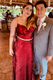 I got this dress super last minute for a wedding. And yes, it's really cute but the fabric is very equivalent to a table cloth and it's extremely plain. I had to put something in the middle of the cleavage area because if not you'd see much much more. - Yuri G.