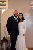 The dress is gorgeous. I used it for our civil wedding ceremony, and it was exactly what I imagined. The material is excellent, soft, and stretchy. - Adriana M.