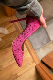 Usually wear a 7 ordered 6.5 and still a little big. 
Very tall, but looks just like photo. - Olivia B.