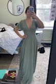 This dress fits me absolutely perfectly. I was skeptic at first because I thought I'd have to get it altered for sure but I've never felt more confident when I put it on! The colour and quality are beautiful! It's a bit long for me but that's okay as I am getting that part altered. - Chantal G.