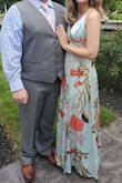 I love this dress! I purchased it for a wedding in 2020 but thanks to Covid I had to wait until 2021 to wear it. Very comfortable and airy. I wore it for a wedding in the middle of August and it was 90 degrees that day. It wasn't too heavy and it keep me cool. Highly recommend! I didn't wear the belt that it came with because I couldn't get it to stay and look the way I wanted it too but it looked great without it. - Samantha B.