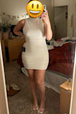 This dress makes my body look amazing. It's so flattering. Also super sexy. Buy the dress. You won't regret it. - Brittany S.
