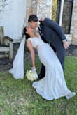 I would wear this veil every day if I could. It was beautiful. I got compliments on it all DAY long.
My mom came to the states from South Korea to see me after losing her mother, so we thought it'd be good to have an intimate wedding. I was super stressed since I got only 6 days to choose my wedding dress and a veil as well! At first, I would want to skip the veil... However the reviews said it's amazing to wear the veil together, so I bought it with my dress. BOOM!
The veil wasn't so wrinkly and stinky. But anyhow my friends ironed it a little bit and it looked perfect. Gorgeous, beautiful, mysterious.. absolutely loved the romantic and feminine details. I felt very bridal for sure. My wedding day was pretty windy, it also created the gorgeous yet bridal vibes to worth taking pictures.
PLUS, It is fairly see-through (it's a mesh) so didn't need to worry about putting some makeup on the back too thick. I got a huge scar on my back and the veil helped me. Still obsessed, I kept the veil in my closet. - Gayeong K.