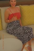 This skirt is great. It can fit high-waisted or low. It can be long or it can be short. It's very flattering! Dress it up or dress it down. I got it in both prints! - Christina P.