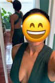 The color is exactly as pictured and it looks great on. Sizing can be tricky for me since my hips are medium and my waist is a small. I had to get it taken in in the waist, have the inseam lifted a little (the front hung kinda low on me and the whole point of pants is protecting my thighs from each other) and I needed it hemmed. I will say, I tend toward shorter heels so if you're wearing really high heels you may be fine.  If you're getting it for an event, give yourself enough time to see a tailor just in case. I'm excited to see what it looks like on once my tailoring is done. - Victoria M.