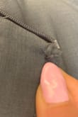 Cheap material and feel. The hook to zip on both pairs of this busted off within days. The seems at the bottom of legs on BOTH pairs came undone. Not worth price at all. Cute on but just over priced. - Jessica H.