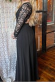 This is a beautiful dress and perfect for a winter occasion. This dress helped keep me warm while looking gorgeous!

The only negative is that the dress is very long. I am 5'4 and even with heels, I was stepping on the dress. For the future, I will have the dress hemmed about 4inches - Christine K.