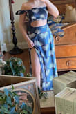This dress is so beautiful and summery! Love the print and fits perfectly but will have to have it hemmed. Cant wait to wear this on vacation! - Annie O.