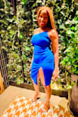 Beautiful dress. It hugged my body & accentuated all my curves. It's also a stress fabric. I have round booty plus big breasts and a M size was perfect! - Sophia R.