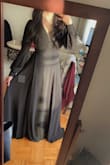 Absolutely adore this dress. It's the right amount of flow and glides right around. The sleeve fit just right with buttons on the cuffs. Planning on getting more colors.  The only issue is the length as it is quite long me even with heels. - Falicia B.