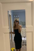 I ordered the dress in a small and it is very true to size! The material is very comfortable and it fits me like a glove. The color is beautiful and this dress can be dressy or casual. It will work perfectly for a wedding I'm going to! - Claire Y.