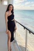 We had a destination wedding in Mexico and did dinners with the guests all week. This was one of my favorite ones! Sleek and comfy with a little skin to show!
The fabric was thicker and sort of sucks you in like spanx which I really liked. - Melissa T.