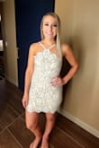 This dress is beautiful!! I ordered a small as I like dresses to be fitted (and this dress was for a night out in Vegas). Got so many compliments and can't wait to have a reason to wear it again!! - Angela A.