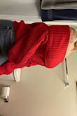 I love this chunky flirty sweater! The red pops and the way it sits on my shoulders is so cute! - Krystal S.
