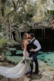 I loved this dress. It was so perfect for my elopement to Mexico. The quality was great, it truly did not look like it cost me only $120.00 USD. every time someone complimented my dress, I had to tell them how much I paid for it because it was such a great deal!!
The train was my favorite part. I ended up altering the front of it to make it look like a vneck and it turned out fantastic. - Bridget S.