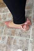 This ballet flats are so cute! Really nice quality and fits true to size. I have large feet so they do make my foot like a bit bigger because the point out, but well worth it. Bought these to use for my upcoming wedding events! Can't wait to see them in photos - Jaymie E.